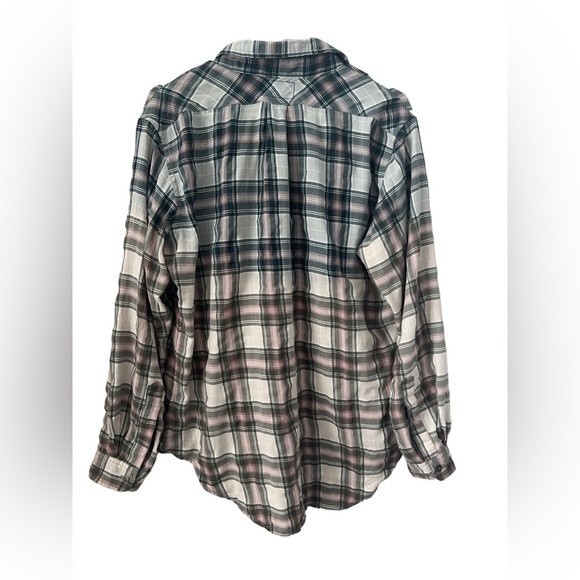 Current Elliott The Prep School Laurel Button Flannel Shirt Size Medium - Picture 3 of 6